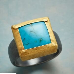 Sundance Phenomena Turquoise 24kt And Oxidized Sterling Silver Ring